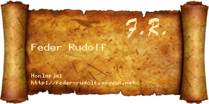 Feder Rudolf névjegykártya